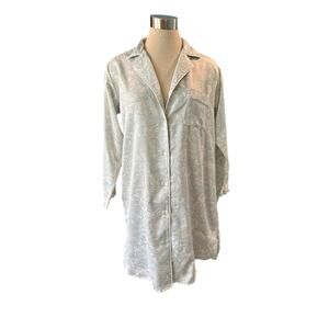 Miss Elaine Small Light Blue Floral Nightshirt